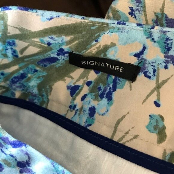 Talbots Blue Beige Floral Ankle Dress Pants - Picture 6 of 7